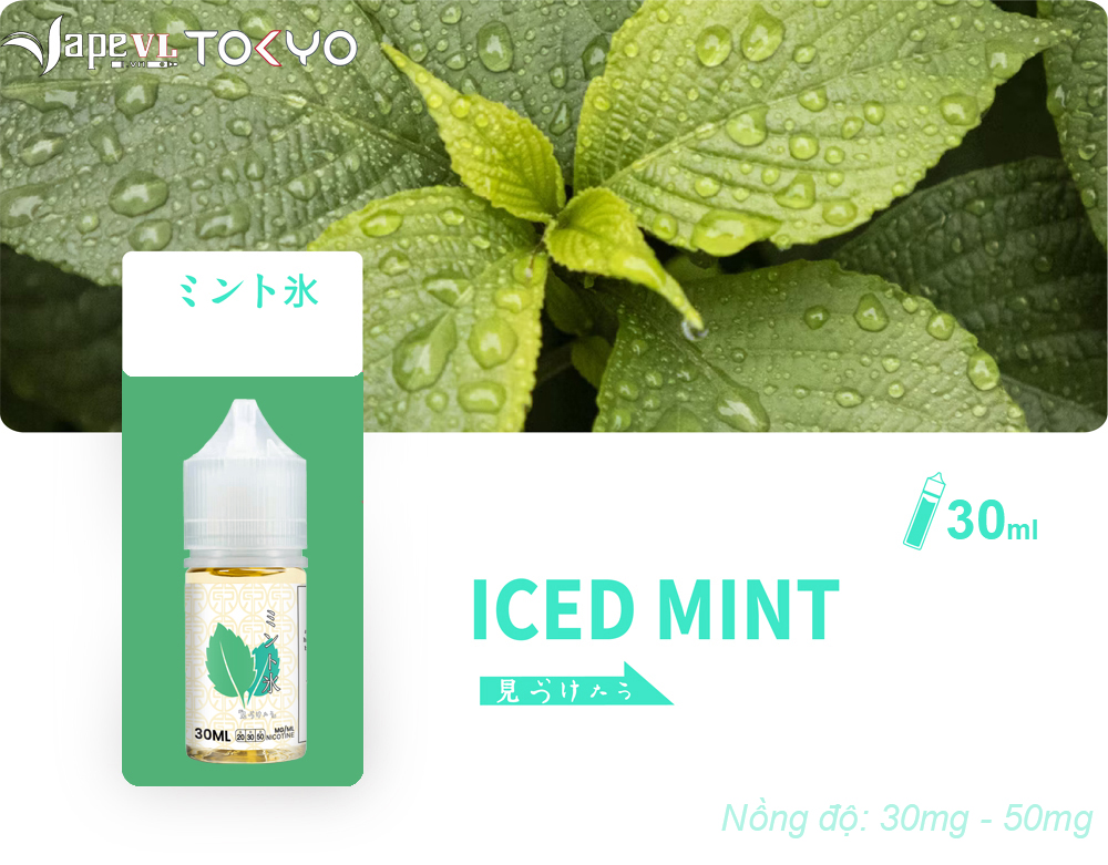 Tokyo E Juice - Tinh dầu thơm mát 30mg - 50mg ICE MINT - Bạc hà lạnh