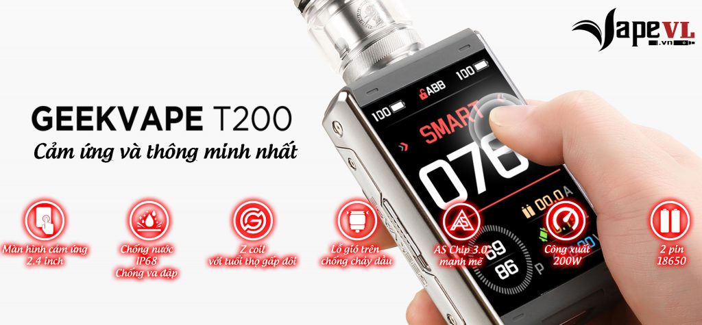 Geekvape T200 Aegis Touch 200W - Màn hình cảm ứng thông minh