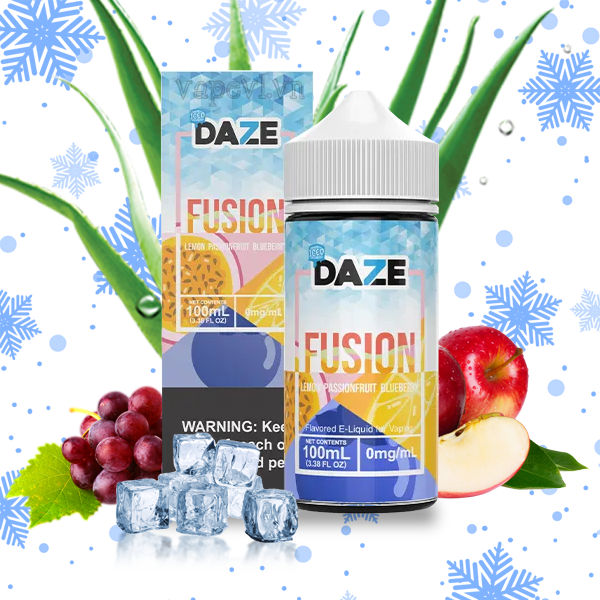 Tinh dầu Freebase 7Daze Fusion - E juice Trái Cây Mix Lạnh Grape Apple Aloe ICED - Nho Táo Nha đam Lạnh