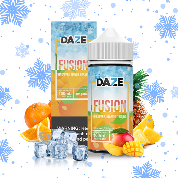 Tinh dầu Freebase 7Daze Fusion - E juice Trái Cây Mix Lạnh Pineapple Mango Orange ICED - Dứa Xoài Cam Lạnh