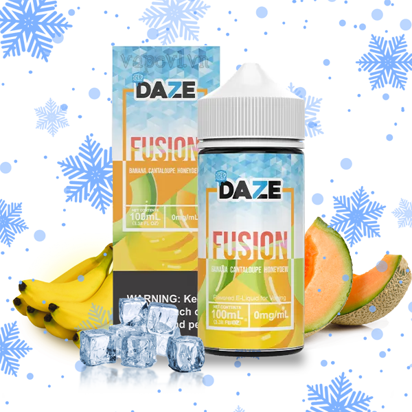 Tinh dầu Freebase 7Daze Fusion - E juice Trái Cây Mix Lạnh Banana Cantaloupe Honeydew ICED - Chuối Dưa lưới Lạnh