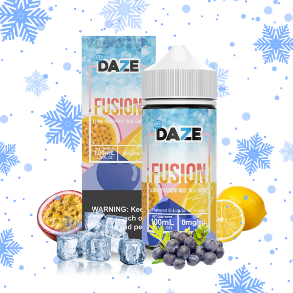 Tinh dầu Freebase 7Daze Fusion - E juice Trái Cây Mix Lạnh Lemon Passionfruit Blueberry ICED - Chanh Chanh dây Việt quất Lạnh