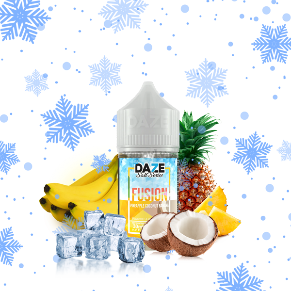 Tinh dầu, Freebase, 7Daze, Fusion, E, juice, Trái Cây, Mix, Lạnh Pineapple Coconut Banana ICED - Dứa Dừa Chuối Lạnh