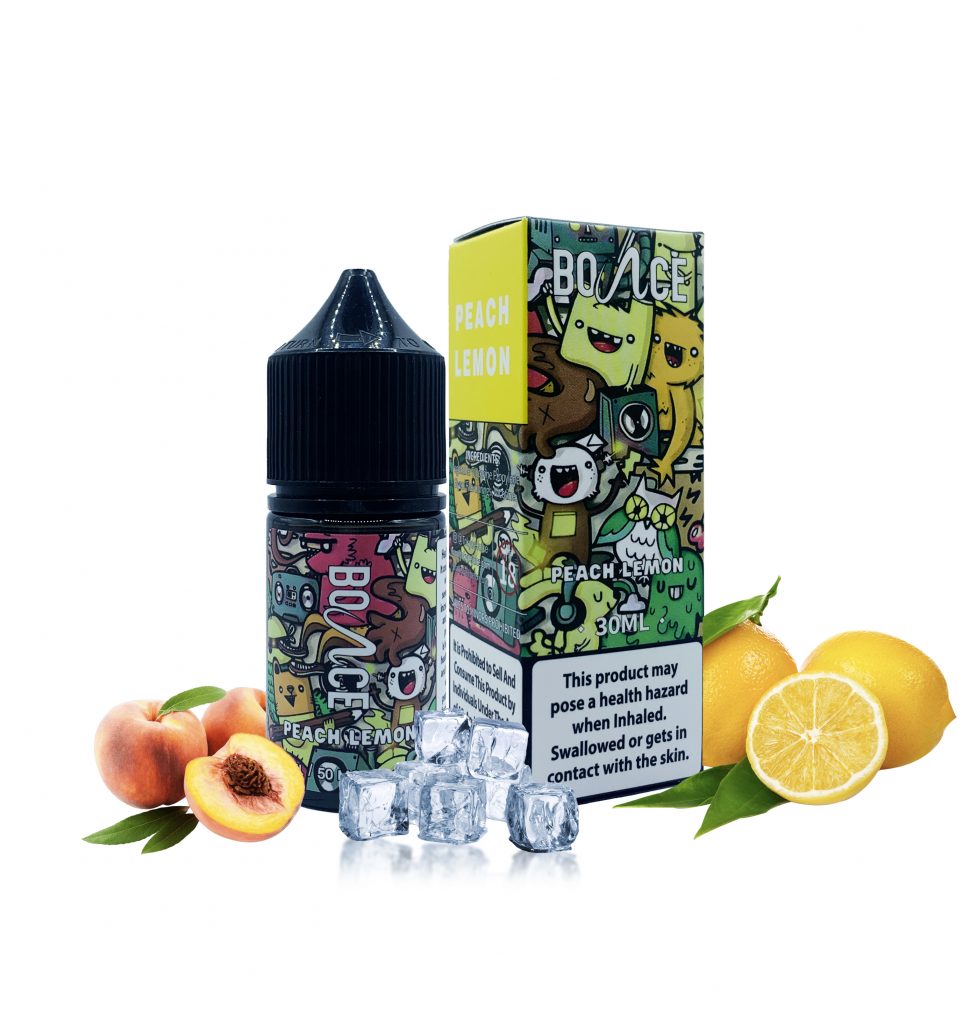 Juice Saltnic Bounce Turbo Drum Box - Tinh dầu Mát lạnh đậm vị Peach Lemon - Đào Chanh