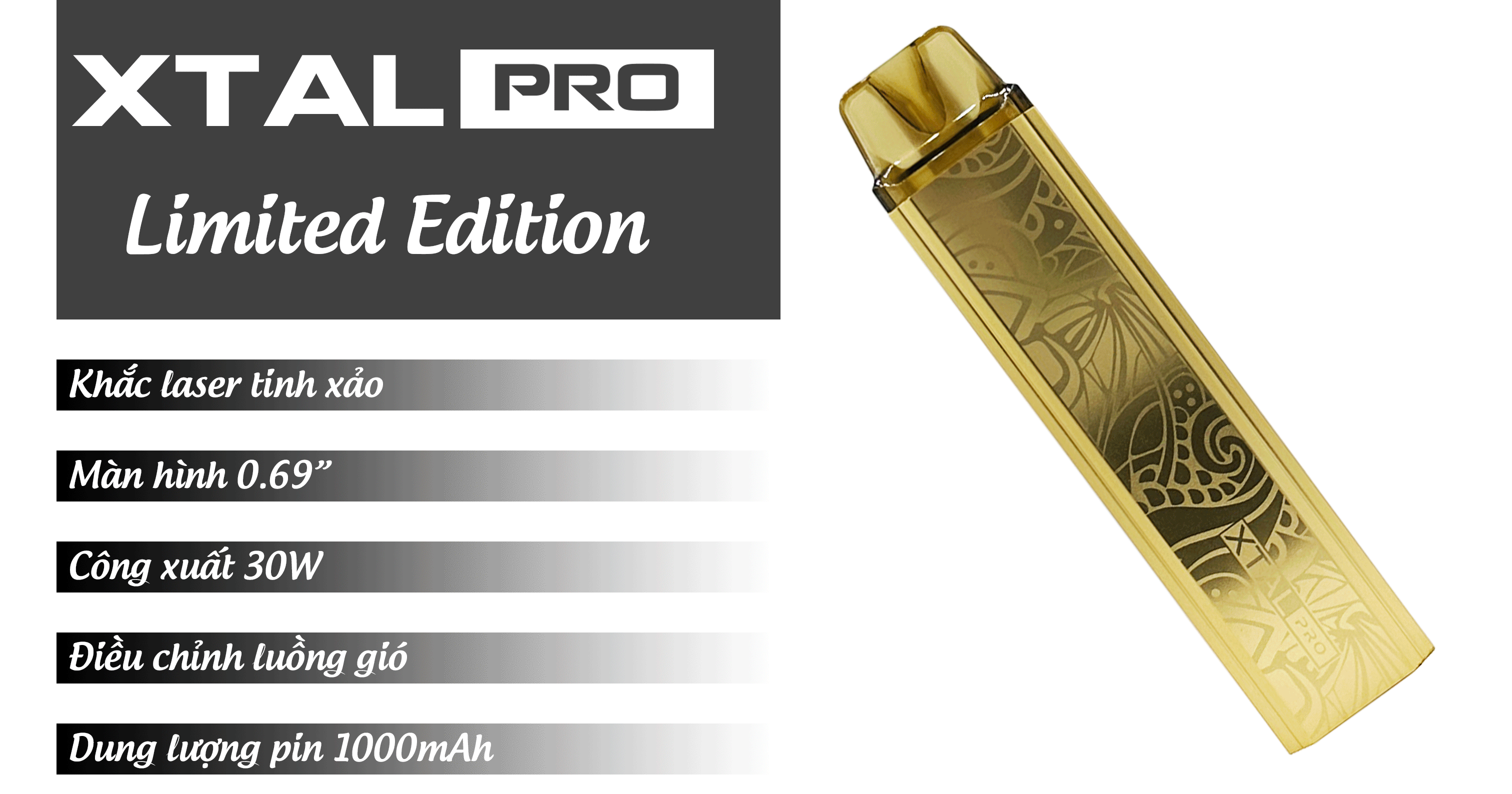 Xtal Pro Limited Edition Skey by ZQ Vapor - Màu Gold và Silver - Vape VL