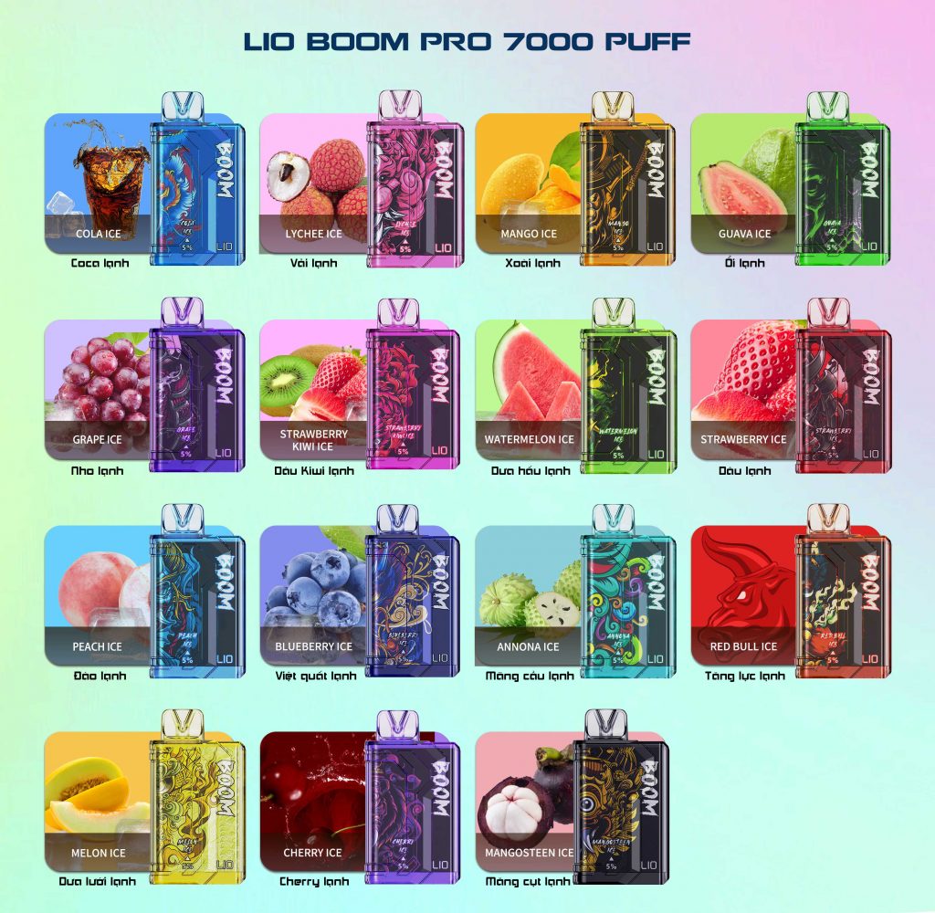 Disposable Lio Boom 7000 Puff by Ijoy - Pod 1 lần 7k hơi
